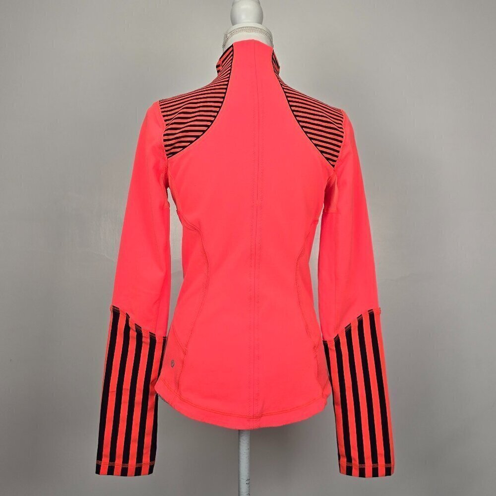 Lululemon Forme Full Zip Jacket Light Flare Classic Stripe Size 6 - Picture 4 of 14